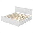 thumbnail image 7 of King Size Wooden Platform Bed Frame with Four Storage Drawers, King Storage Bed Frame with Headboard for Bedroom, Slatted Supports, No Box Spring Needed, 7 of 7