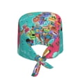 thumbnail image 2 of Kdxio Cartoon Map Of Europe Pattern Turban Hat for Women Men Comfortable Adjustable Cleaning Working Cap with Sweatband, 2 of 8
