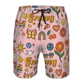 thumbnail image 4 of Kll Retro 70s Hippie Men'S Casual Summer Beach Shorts Hawaiian Shorts With Pockets-Large, 4 of 9
