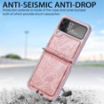 thumbnail image 5 of Allytech Slim Case for Samsung Galaxy Z Flip4, Embossed Butterfly PU Leather Clear PC Bumper Protective Case,Pink, 5 of 5