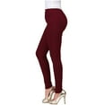 thumbnail image 3 of Hontri Casual Pants for Women Deals under $15, Fashion Women's Pure Color High-Waisted Straight-Barrel Small Feet Jeans Red S, 3 of 3