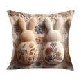 thumbnail image 3 of CoreLiving Easter Bunny Plush Pillow Covers Spring Farmhouse Decor 18x18 Inch Soft Throw Pillow Cases for Home Sofa Couch Living Room Cute Floral Rabbit Decorative 18" x 18" Square, 3 of 4
