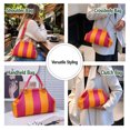 thumbnail image 6 of JWZZYD Striped Snap Shut Makeup Bag for Women, Snap Woven Clutch Cosmetic Pouch, Large Capacity Wide Open Knit Dumpling Bag for Travel & Everyday Organizer, 6 of 8