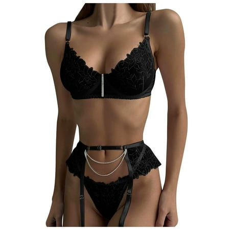 

Pedort Lingerie For Women Womens Large Fashion Lace Embroidery Comfortable Underwear Bra Set