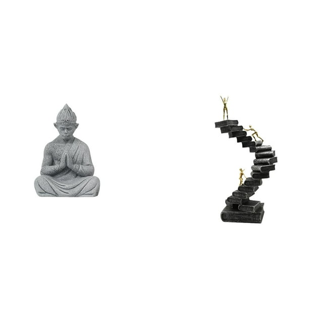 Estatua de Buda Pensador Mono de Resina, Figura Abstracta, Escultura en Miniatura Coleccionable para Hotel, Patio, Estantería, Decoración de Mesa de E