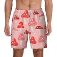 thumbnail image 2 of Picia Cute Mushroom1 pattern Mens Swim Trunks with Compression Liner Stretch Beach Shorts Quick Dry with Zipper Pockets No-Chafing Board Shorts-3X-Large, 2 of 9