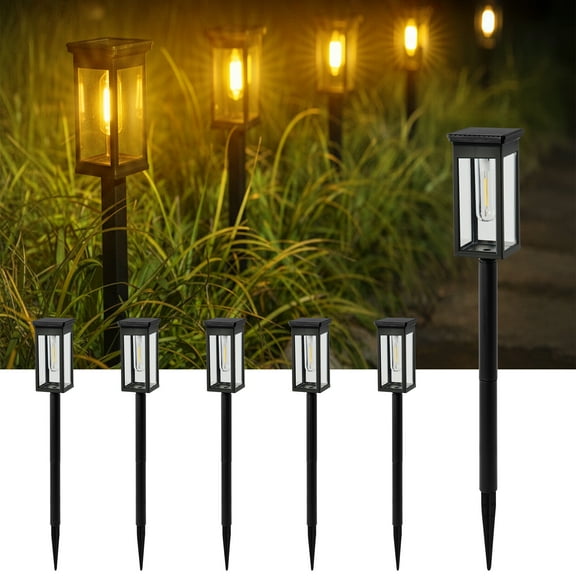 LOFTER-Pro Solar Pathway Lights Outdoor, 6 Pack Solar Landscape Lights, IP54 Waterproof LED Garden Lights, Auto On/Off Solar Powered Yard Lights for Lawn, Patio, Walkway, Driveway