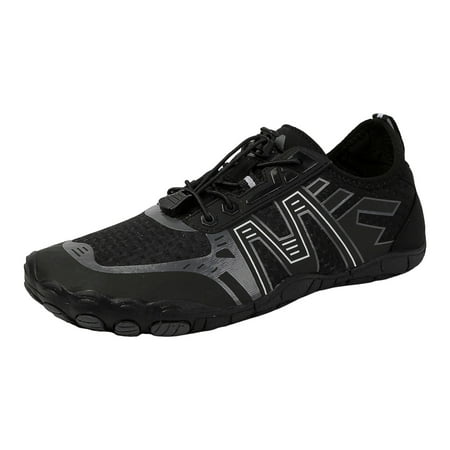 

XIAQUJ Couple Sports Shoes Outdoor Wading Non Slip Beach Shoes Diving Shoes Swimming Riding Fitness Plus Size Five Fingers Shoes Sneakers for Men 2024 Black 10.5(45)