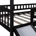thumbnail image 4 of Espresso Twin Over Twin House Bunk Bed with Slide, 4 of 7