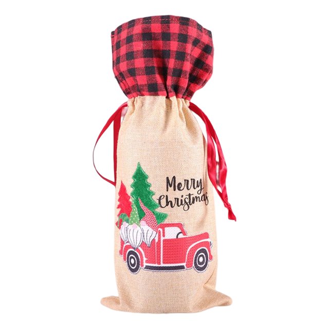 Yuarrent Cubierta de botella de vino de Navidad Cordón de Navidad Gnomo de flor roja Funda protectora de champán de cerveza para de comedor Fiesta Kits de decoración para fiestas Coche/Papá Noel Yuarrent HA070026-02B