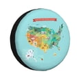 thumbnail image 1 of Balery USA Tourist Map Cubiertas para Neumáticos - Protector Resistente para Neumáticos de Camioneta, SUV, Remolque, Camper y RV-14 inch, 1 of 6