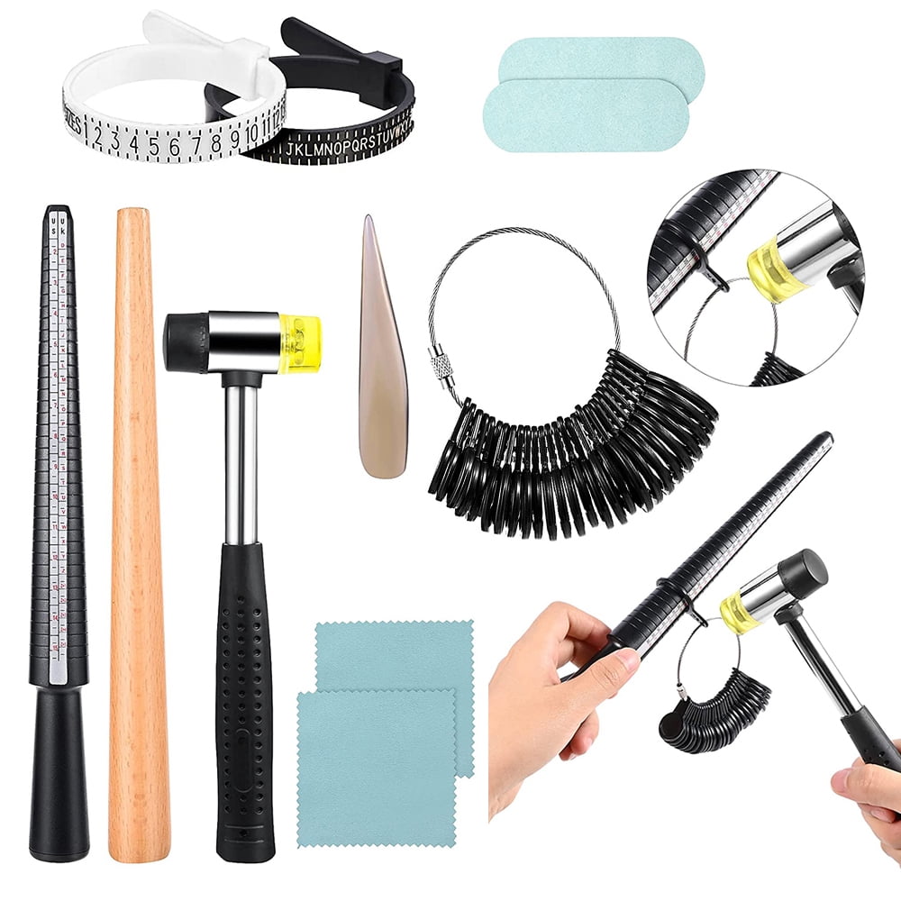 Ring Sizer Measuring Tool Set, Ring Measurement Stick Steel Finger