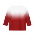 thumbnail image 4 of ZACPNCV Kids Three-Quarter Sleeve Shirts Gradient Crewneck Pullover Basic Tees Daily Tees Blouses Spring Summer Clothes Red 9-10 Years, 4 of 5