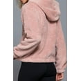 thumbnail image 5 of Women's California Embroidery Hooded Faux Fur Jacket - Cozy and Stylish, 5 of 6