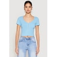thumbnail image 2 of Womens Hook and Eye Short Sleeve Crop Top, 2 of 4