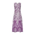 thumbnail image 4 of SMihono Robe Maxi Bohème d'Été pour Femmes Grande Taille Mode d'Été Imprimée Col en V Sans Manches Robe à Enfiler avec Poches Robe de Plage, 4 of 5
