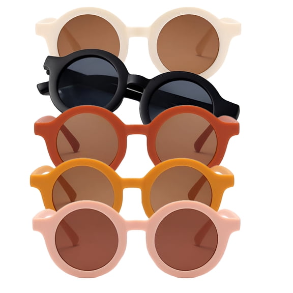 GJX 5Pcs Toddler Sunglasses Age 2-4,Soft,Flexible Frame Toddler Sunglasses,Won’T Press on Ears Toddler Sunglasses Age 1-2,Multicolor