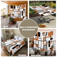 thumbnail image 6 of Orange Black Grey Geometric Tapestry for Bedroom Wall Hanging Tapestry,Middle Century Modern Abstract Art Ceiling Backdrop Tapestries Poster Blanket Wall Decor for Teens Room Living Room 51" x 59", 6 of 8