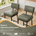 thumbnail image 6 of Upholstered Counter Height Bar Stools Set of 2, with Backrest & Footrest, Thick Cushion, Metal Legs, Green, 6 of 9