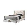 thumbnail image 4 of White Faux Leather Storage Platform Bed with Faux Crystals in Queen, 4 of 4