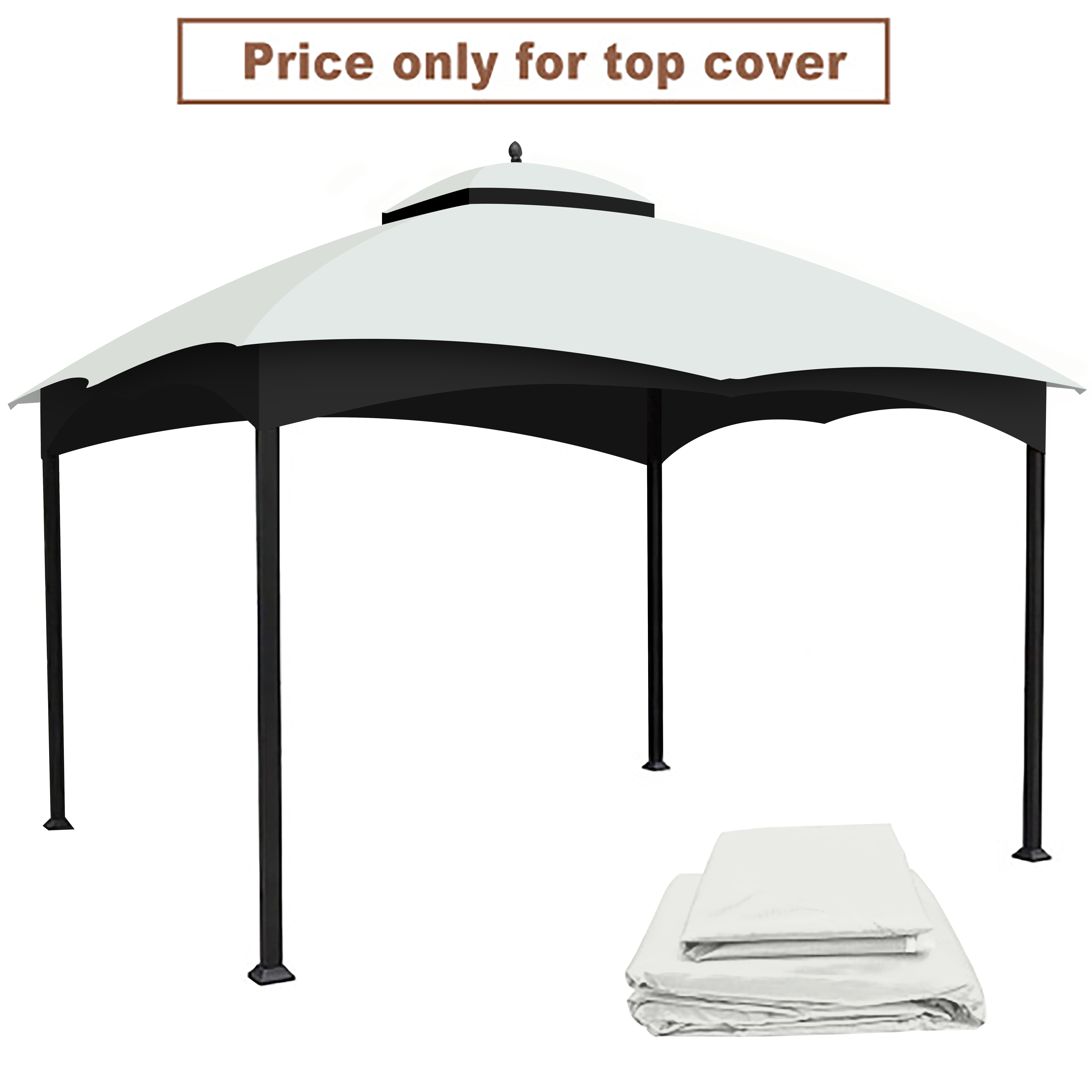CoSoTower Replacement Canopy Top for Lowe'S Allen Roth Heavy Duty Gazebo Roof Gazebo Top with Air Vent 10X12 Gazebo Coverreplacement Top Only (White)