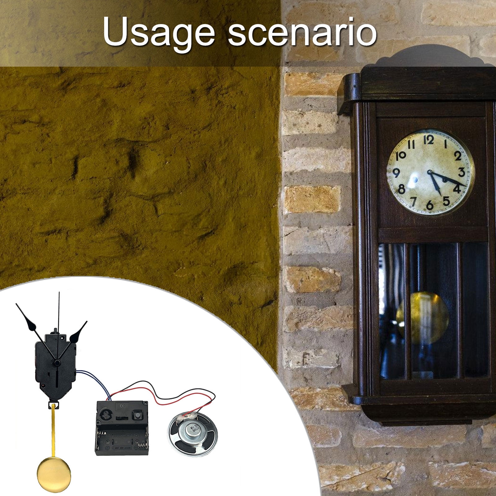 BIBABLYKE Quartzs Pendulum Clock Movement Mechanism DIY Repair Parts Replacement Kits with Melodies Chimes Box Horn Accessories