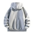 thumbnail image 4 of sususu Mens Hoodies Pullover Graphic Unisex Full Zip Hooded Sweatshirt Fall Casual Outerwear For And Comfortable Pullover Jacket With Front Pockets,Grey,L, 4 of 4