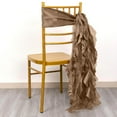 thumbnail image 4 of BalsaCircle 5 Taupe Curly Willow Chiffon Satin Chair Sashes Wedding Party Events Reception Decorations Supplies, 4 of 8