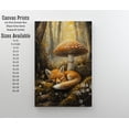 thumbnail image 2 of Fox Sleeping Under Mushroom Poster Cottagecore Decor Dark Academia Art Enchanted Woodland Illustration Vintage Nature Wall Art Rustic, 2 of 3