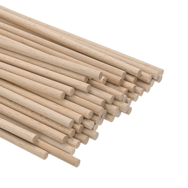 Uxcell 50-Pack Listones de Madera 13/64 x 6 Pulgadas Listones de Madera Sin Terminar Listones Precutados