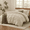 Oatmeal, variant on Duvet Cover Set Queen Size, 100% Washed Cotton, Ultra Soft Comforter Cover Linen Feel, 3PCs Breathable Bedding Set for All Season (White 90"x90")