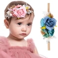 thumbnail image 1 of Cintas Para El Pelo De Bebé, Diademas De Nailon Con Flores Para Niña Pequeña, Corona De Flores Artificiales, Diademas Para Bebé, Envoltura Para La Cabeza De Fotografía Para Niñas Recién Nacidas seitruly BA001512-02, 1 of 6