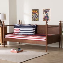 Baxton Studio Gianetta Japandi Daybed, Twin, Walnut Brown