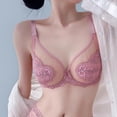 thumbnail image 2 of Npasoilc Wirefree Bra and Panty Set for Women Thin Push Up Full Coverage Lace Side Support Lifting Comfortable Set, 2 of 6
