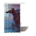 thumbnail image 2 of ABPHQTO Cortina de ducha de baño de poliéster impermeable estilo pintura 150x180 cm, 2 of 2