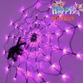 thumbnail image 2 of Cadena de luces LED de telaraña para Halloween, accesorios de decoración de Halloween, lámparas de ambiente para fiesta, decoración del hogar, 80 luces moradas, 2 of 4