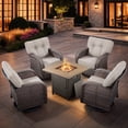 thumbnail image 2 of Bellefurn Outdoor Patio Furniture Set with Fire Pit Table,Outdoor Furniture Set with Swivel Chairs Set of 4,PE Wicker Rattan Patio Conversation Sets for Porch Balcony Patio Deck, 2 of 12