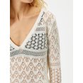 thumbnail image 6 of Knit Ajoure Crop T-Shirt Long Sleeve V Neck, 6 of 6