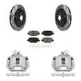 thumbnail image 1 of Transit Auto Rear Disc Brake Coated Caliper Drilled Slotted Rotors and Semi-Metallic Pads Kit for Car Ford Explorer Police Interceptor Utility Taurus Lincoln MKS KCD-100494S, 1 of 11