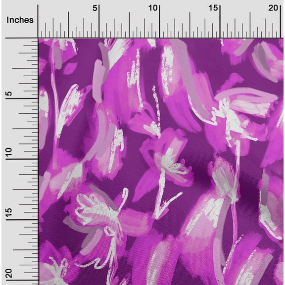 oneOone Cotton Cambric Purple Fabric Florals Sewing Fabric By The Yard Printed Diy Clothing Sewing Supplies 42 Inch Wide