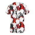 thumbnail image 4 of purcolt Christmas Scrubs for Women, Womens Gnome Elf Print Professional Scrubs Tops Short Sleeve V Neck Nursing Workwear Tunic Working Uniform Medical Blouse with Pockets, 4 of 5