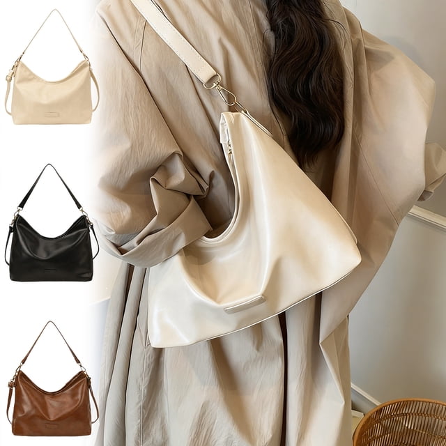 Bolso Bandolera/De Hombro De Piel Sintética Bolso bandolera marrón de gran capacidad para mujer, elegante bolso de hombro para uso diario (1 unidad) JASKFLY