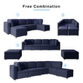 thumbnail image 4 of Mjkone Oversized U/L Shaped Sectional Sofa with Movable Ottoman, 7 Seats Modular Sectional Sofa with Chaise for Living Room,Navy Blue, 4 of 7