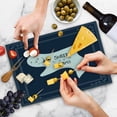 thumbnail image 4 of Saying Cutting Board, Frame with Sleeping Ghost Text on Dark Blue Backdrop, Decorative Tempered Glass Cutting and Serving Board, Large Size, Pale Grey Dark Blue, by Ambesonne, 4 of 5