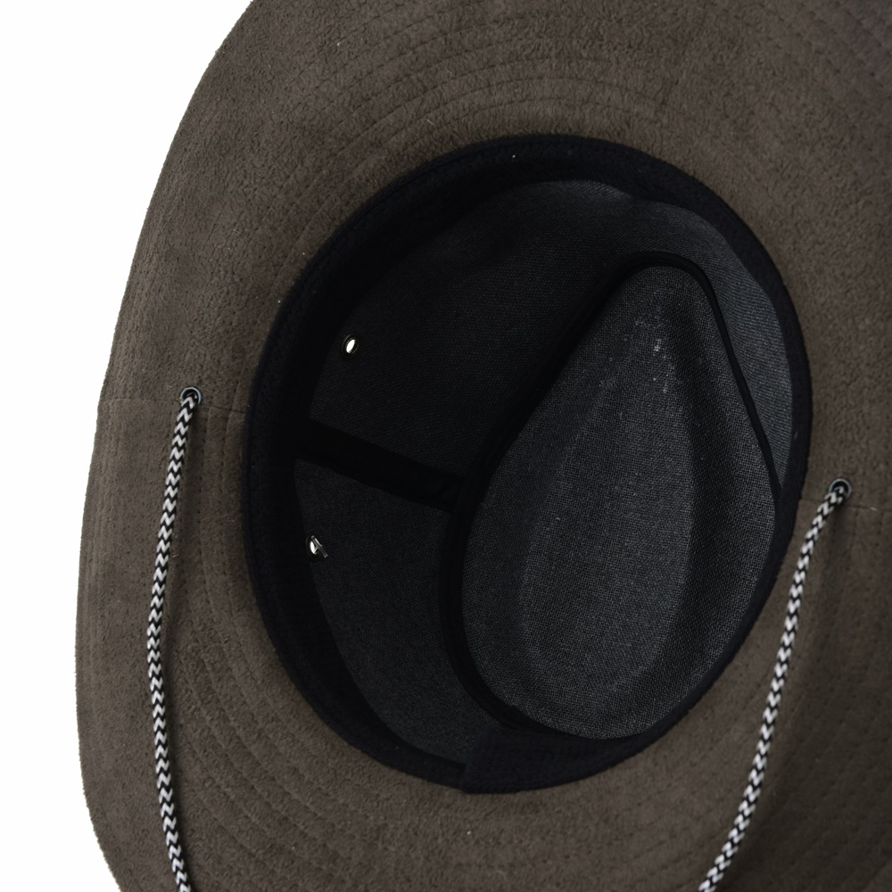 WITHMOONS Suede Indiana Jones Hat Outback Hat Fedora With Cord CD8858 (Brown) - image 5 of 5