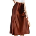 thumbnail image 2 of Womens Satin Skirts Casual Silk Midi Skirt High Waisted Long Skirts Zipper Elegant Work Skirts Womens Dresses Summer Style Halterneck Dress, 2 of 9