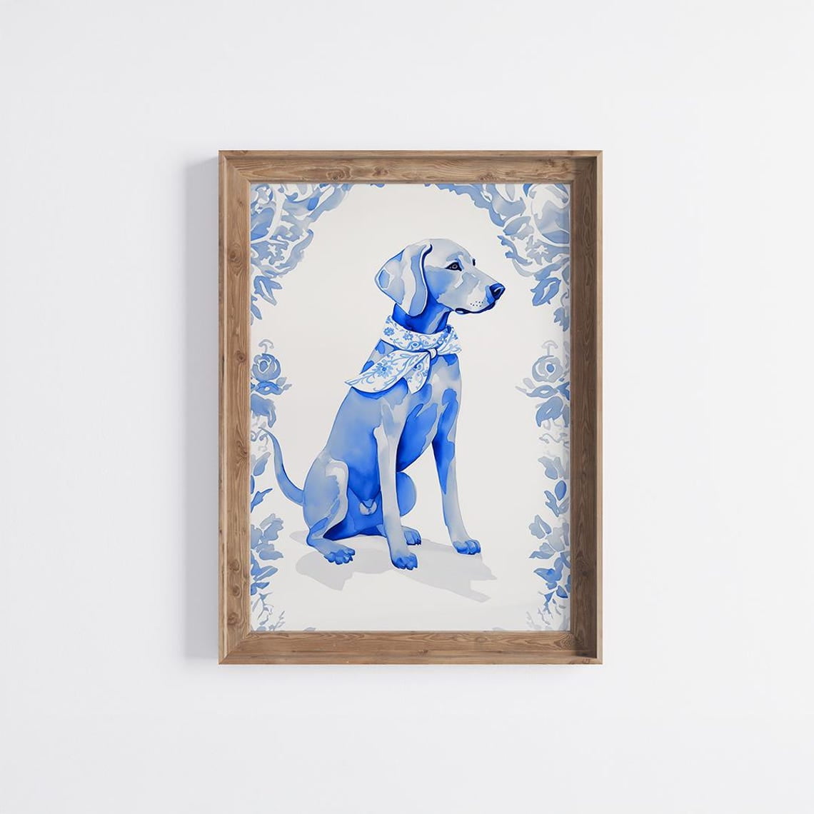 Weimaraner Chinoiserie Dog Coquette Wall Art Print