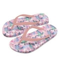 thumbnail image 2 of FUIALDOLG Kids Boys Girls Flip Flops Sea Turtles Floral Pink Print Comfort Quick-Dry Beach Pool Thong Sandals(Little Kid/Big Kid) Size 12, 2 of 7