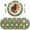 thumbnail image 3 of Coolnut Santa Claus Gnomes Placemats for Dining Table, Heat-Resistant Round Place Mats, Anti-Skid Washable PVC Table Mats, 15.4" x 15.4" PVC Dinner Mats (4 Pack) Home Decor Gifts, 3 of 7
