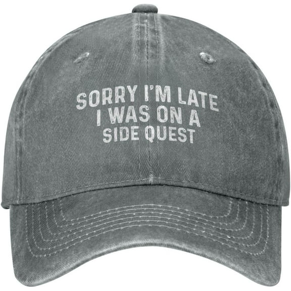 Sorry I'm Late I was On A Side Quest Hat Men Baseball Cap Cute Caps